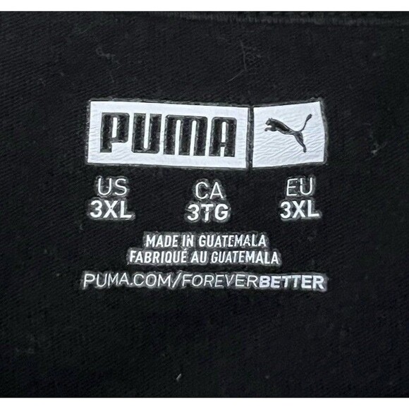 PUMA Black/White Crew Neck Short Sleeve Big Logo Tee Mens Size 3XL - Picture 6 of 8